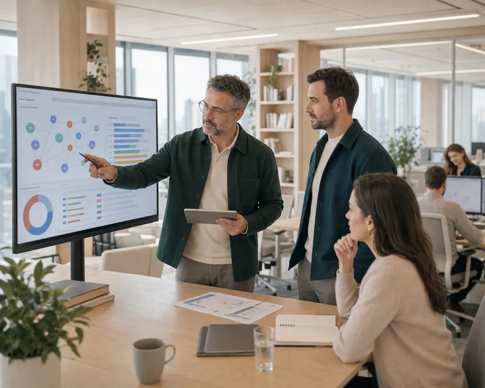 SEO and analytics specialists reviewing content readiness for AI search