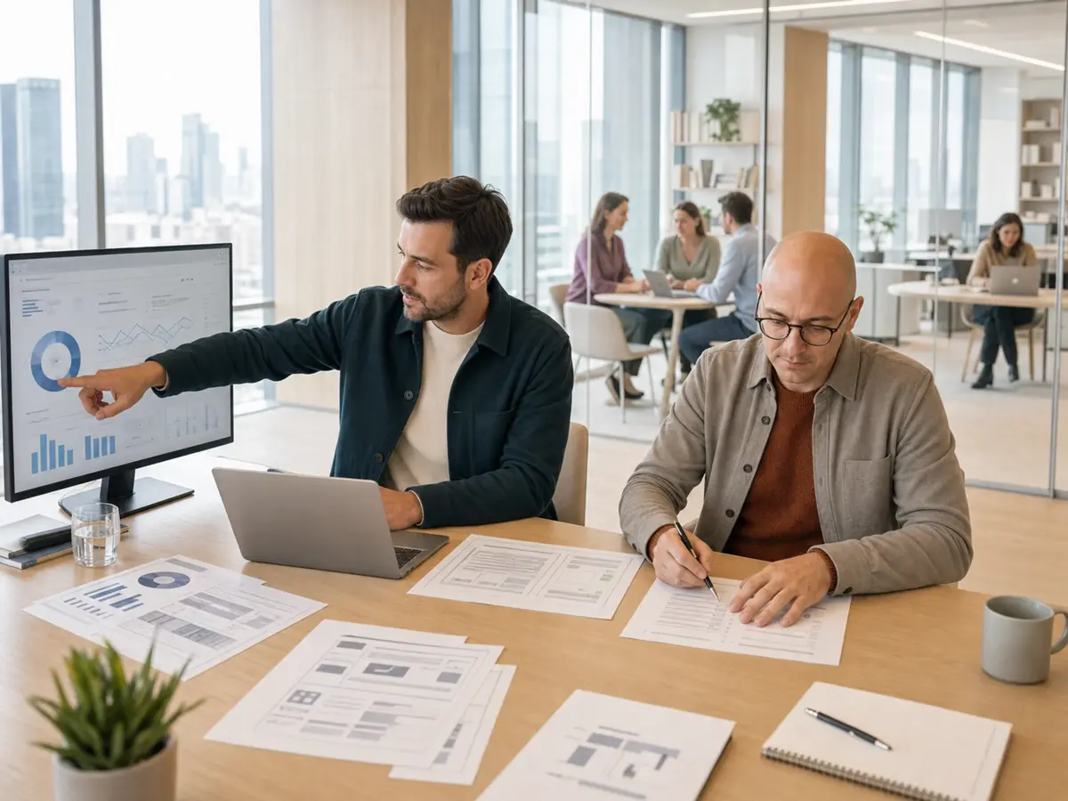 SEO and accessibility specialists reviewing technical and content audit findings