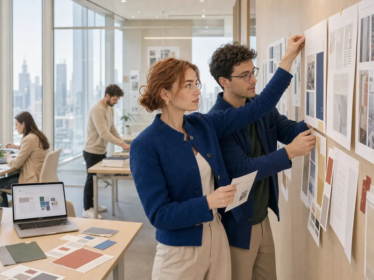 Product- und Brand-Designer entwickeln ein visuelles System für eine Website